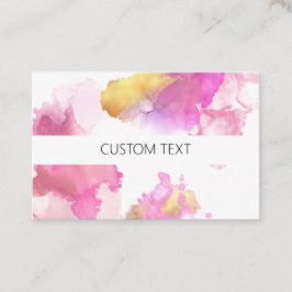 Cartão De Visita Cor de água rosa e Dourada personalizada 