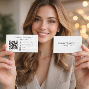 Cartão De Visita cor de marca Qr code socal media premium