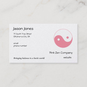 Cartão De Visita Cor-de-rosa-branca Yin Yang