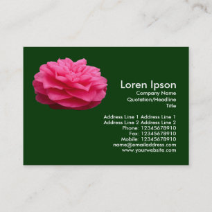Cartão De Visita Cor-de-rosa Camelia 3 - Verde escuro