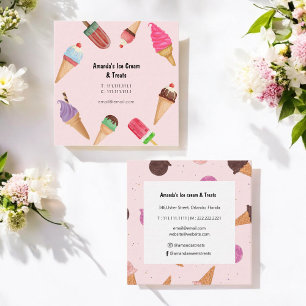 Cartão de visita Cor-de-rosa Compro do sorvete