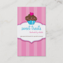 CARTÃO DE VISITA cor-de-rosa-cupcake branco