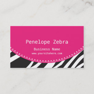 Cartão de visita cor-de-rosa da zebra