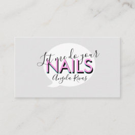 Cartão de visita cor-de-rosa de cotação do Unhas S