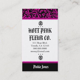 CARTÃO DE VISITA COR-DE-ROSA DE ROCKIN HOTT FLEUR