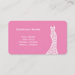 Cartão de visita cor-de-rosa de vestido de renda E