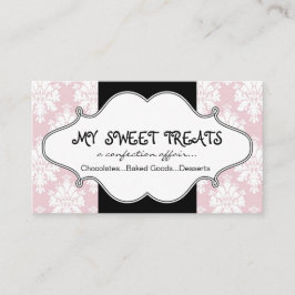 Cartão de visita cor-de-rosa do damasco da padaria