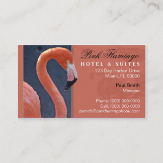 Cartão de visita cor-de-rosa do flamingo