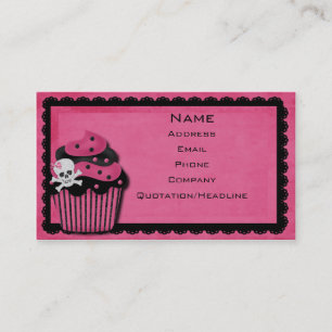 cartão de visita cor-de-rosa do punk_cupcake