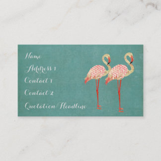 Cartão de visita cor-de-rosa dos flamingos