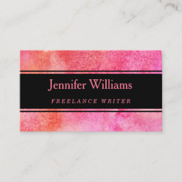 Cartão de visita cor-de-rosa e alaranjado da