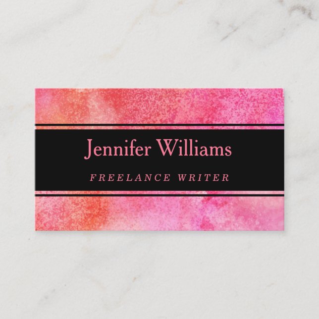 Cartão de visita cor-de-rosa e alaranjado da (Frente)