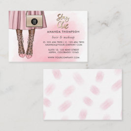 Cartão de Visita Cor-de-Rosa e Dourado Feminino