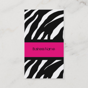 Cartão de visita COR-DE-ROSA E PRETO da ZEBRA