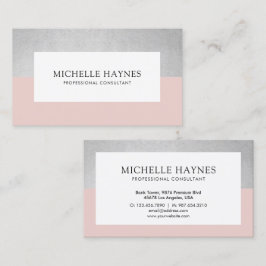 Cartão De Visita Cor-de-rosa minimalista luxo moderno