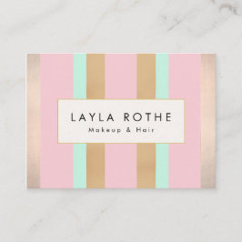 Cartão De Visita Cor-de-rosa moderno, cor-de-rosa Dourada Rosa Salã