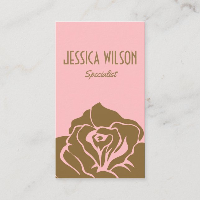 Cartão De Visita Cor-de-rosa moderno e ouro-quic (Frente)
