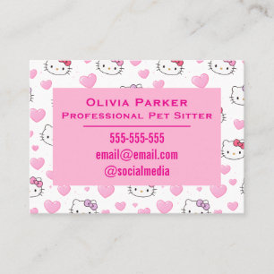 Cartão de Visita Cor-de-Rosa Personalizável para P