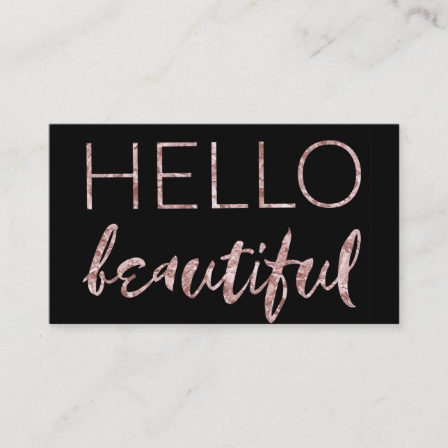 Cartão de visita cor-de-rosa preto moderno da (Frente)