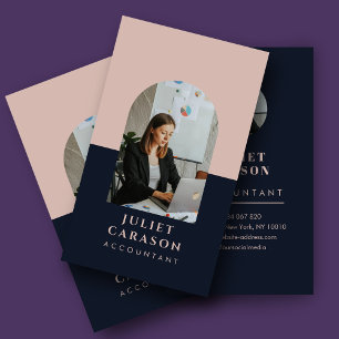 Cartão De Visita Cor-de-rosa-rosa-rosa com arco de contabilidade pr