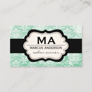 Cartão De Visita Cor do damasco/água (verde)