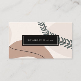 Cartão De Visita Cor dos tons da Terra Neutra da Abstrato moderna