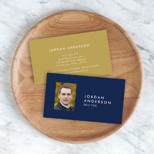 Cartão De Visita Cor editável minimalista simples de foto do perfi