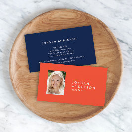 Cartão De Visita Cor editável minimalista simples de foto do perfil