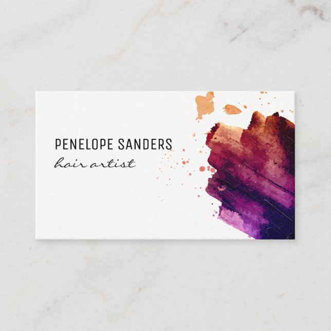 Cartão De Visita Cor Expressiva Esmagada (Frente)