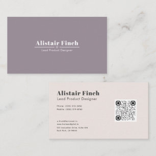 Cartão De Visita Cor flexível   Barramento de Código QR Minimalista