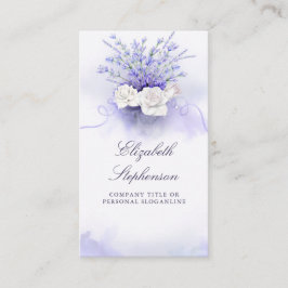 Cartão De Visita Cor Floral Elegante das Lavandas Roxas