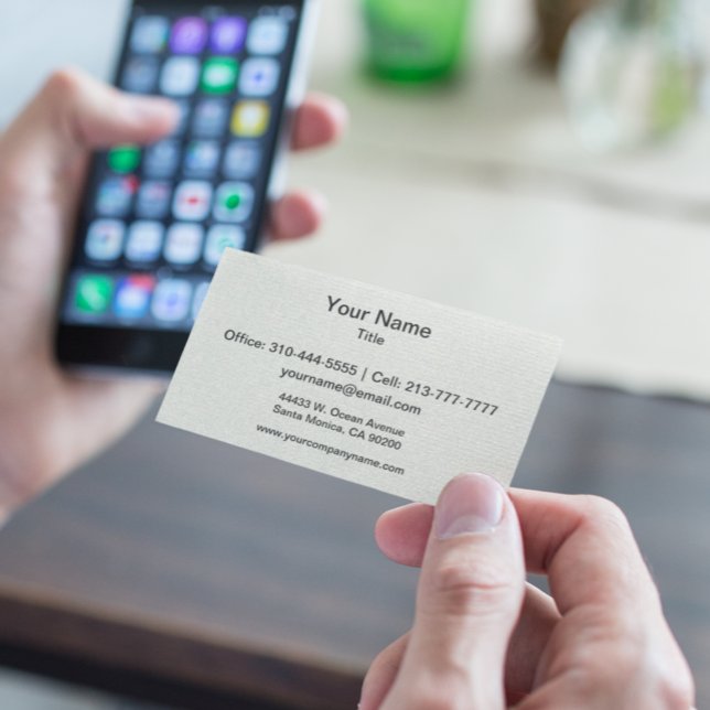 Cartão De Visita Cor Isolada do Marfim Personaliza-a (Criador carregado)