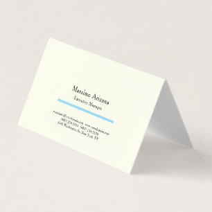 Cartão De Visita Cor Ivory Minimalista Moderno Profissional Simples