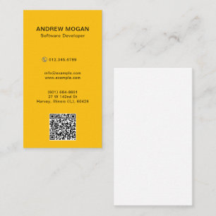 Cartão De Visita Cor laranja do desenvolvedor de software personali