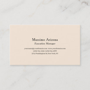 Cartão De Visita Cor Marfim Liso Profissional Moderno Minimalista