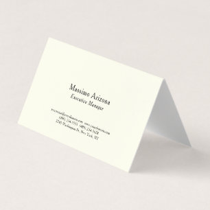 Cartão De Visita Cor Marfim Simples Profissional Moderno Minimalist