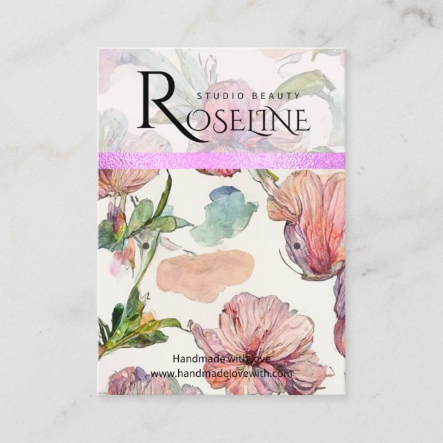 Cartão De Visita Cor pastel, cor púrpura, Vestígio (Frente)