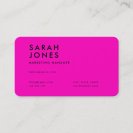Cartão De Visita Cor Rosa Neon Moderna