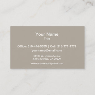 Cartão De Visita Cor Sólida Greige Personaliza-a