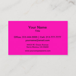 Cartão De Visita Cor Sólida Neon-Rosa Personalizar