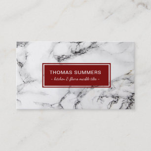 Cartão De Visita Cor Vermelha Escura do Mármaco Branco