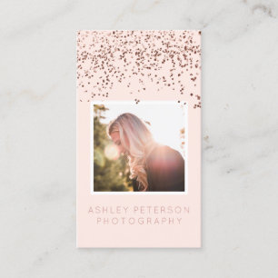 Cartão De Visita Cora a tipografia cor-de-rosa da fotografia da