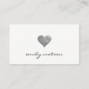Cartão De Visita Coração cinzento Cutesy