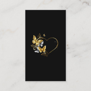 Cartão De Visita Coração com Borboletas Ouros