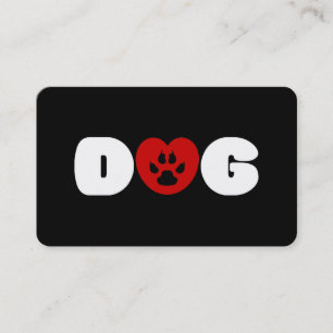 Cartão De Visita Coração de Amor de Cão