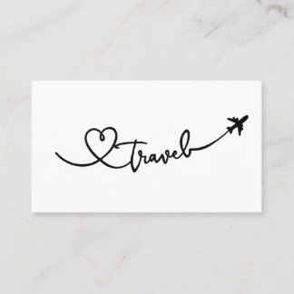 Cartão De Visita Coração de Avião Viagem