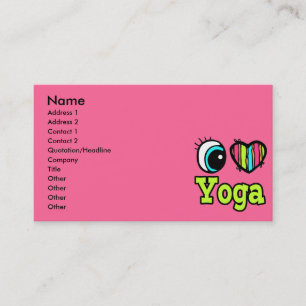 Cartão De Visita Coração de Olho Brilhante Eu Amo Yoga