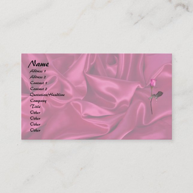 Cartão De Visita Coração de Satin Rosa! (Frente)
