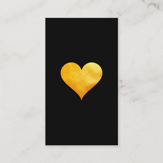 Cartão De Visita Coração Dourado Cutesy (Frente)