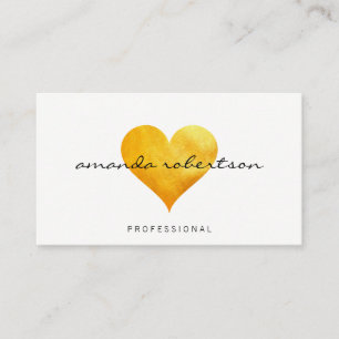 Cartão De Visita Coração Dourado Cutesy